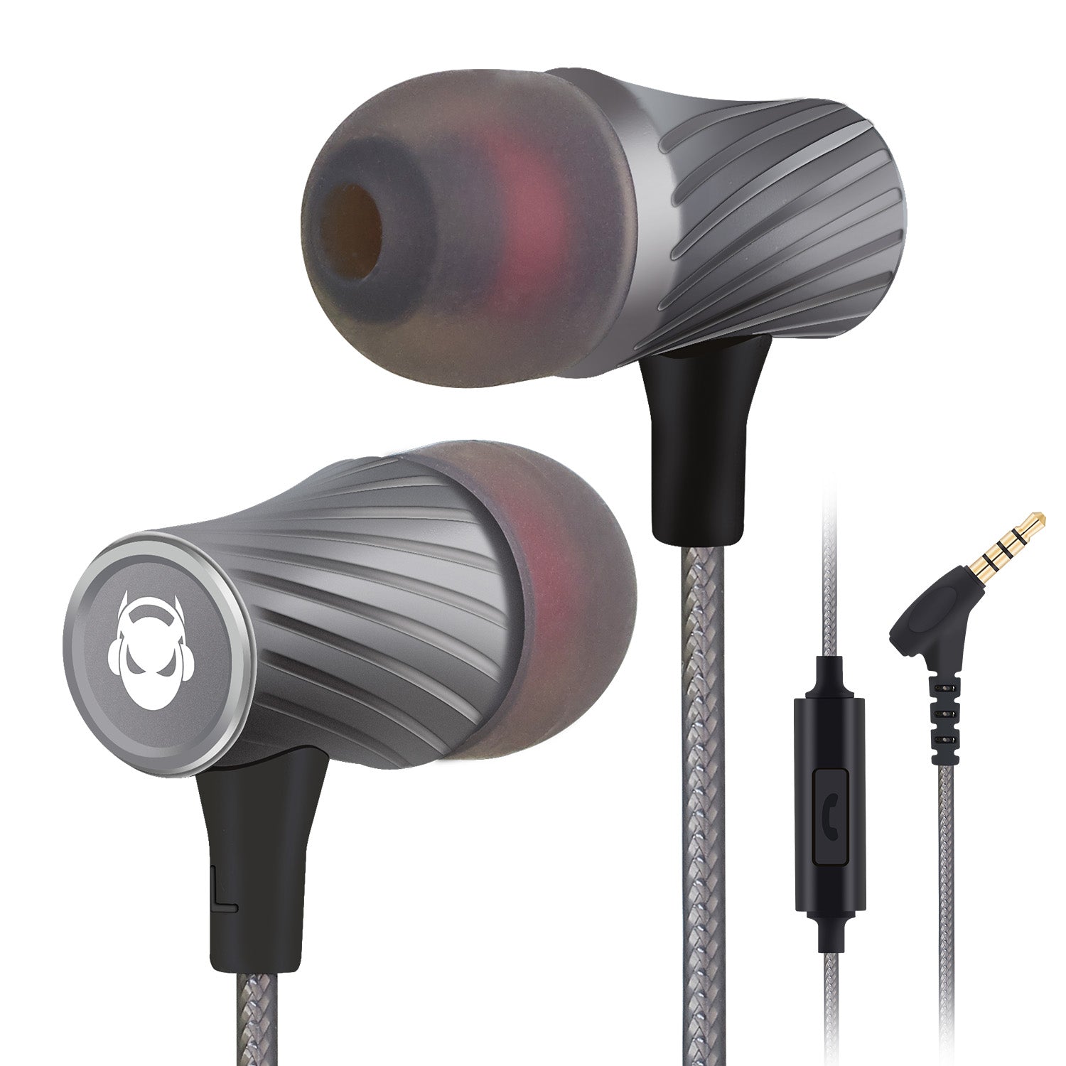 MindBeast Super Bass 90 Noise Isolation Wired Earphones in Silver